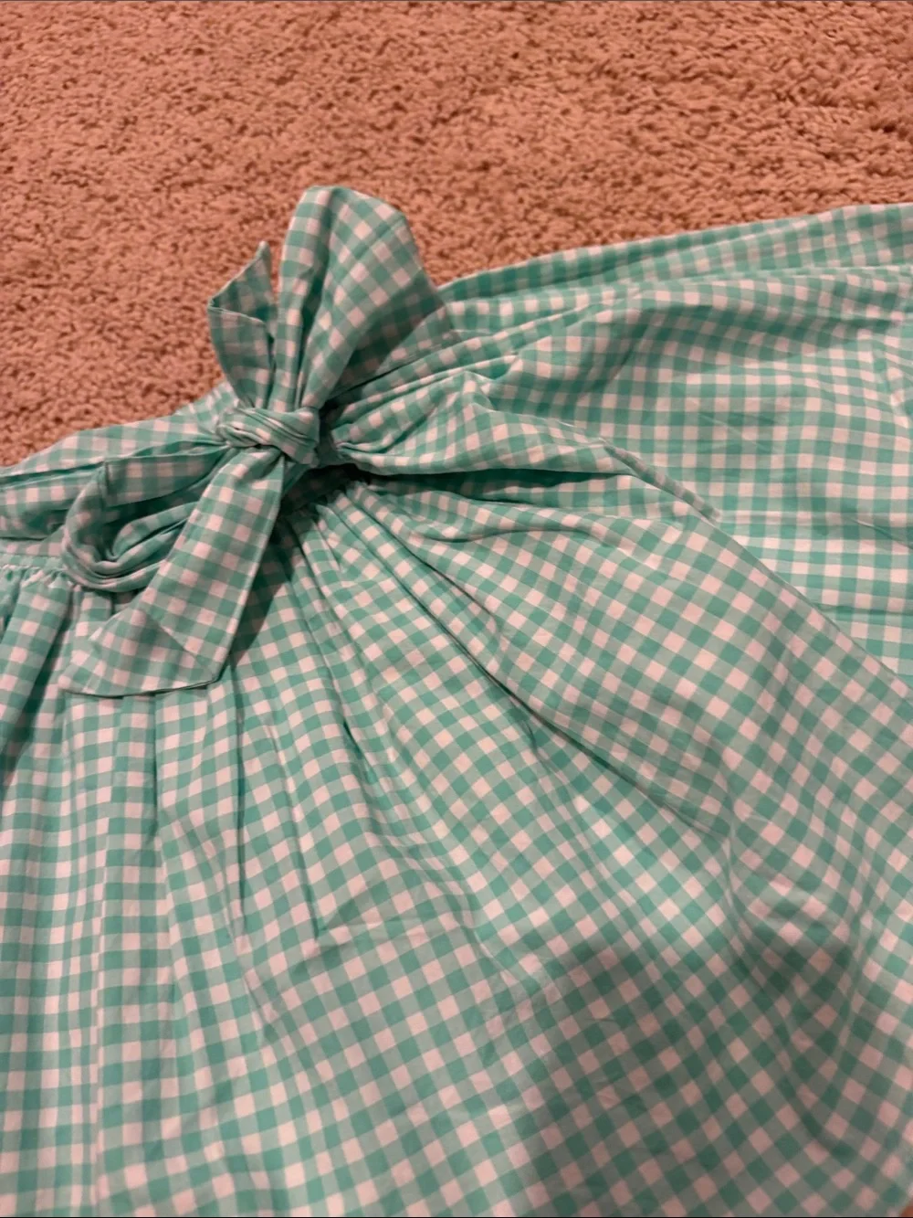 Carter's Mint Gingham Skirt with Side Bow and Matching Top